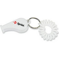 Coil Wrist Bracelet Key Ring w/ Whistle